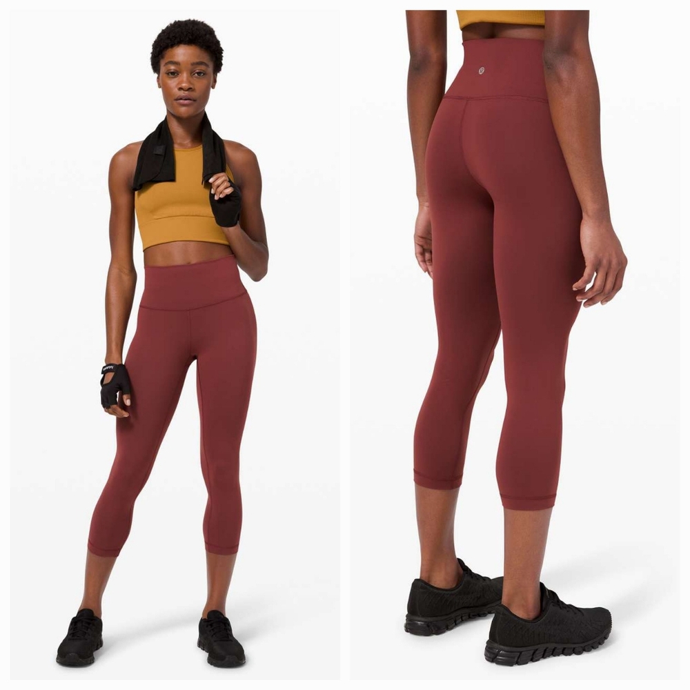 Lululemon Athletica 2018 4 Maroon Wunder Train High Rise Crop 21 Everlux Legging